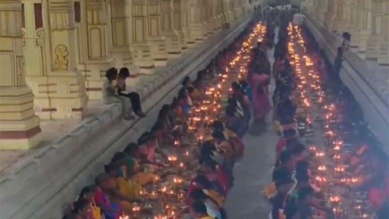 Entertainment News | Rameswaram Temple: Over 1,000 Women Light 1,008 Lamps in Third Prakaram