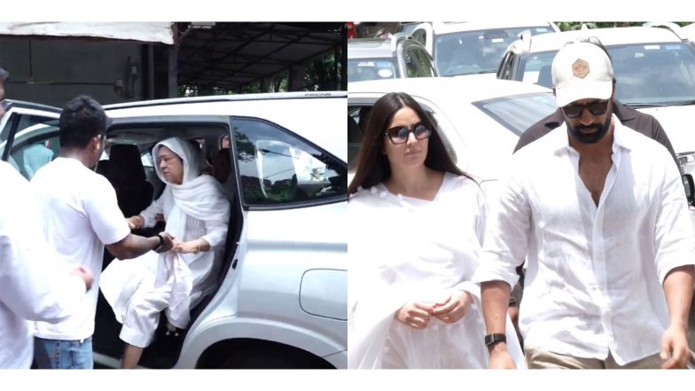 Entertainment News | Emotional Aruna Irani Bids Final Goodbye to Husband Kuku Kohli; Vicky Kaushal, Katrina Kaif, Rohit Shetty Pay Last Respects