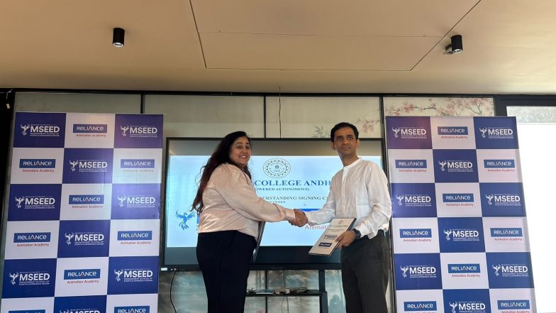Business News | Bhavan's College MSEED and Reliance Animation Academy Enter into a Strategic Agreement to Launch Graphics & Animation Programs