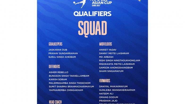 Sports News | Head Coach Mahesh Gawali Names India's Squad for AFC U20 Asian Cup 2027 Qualifiers