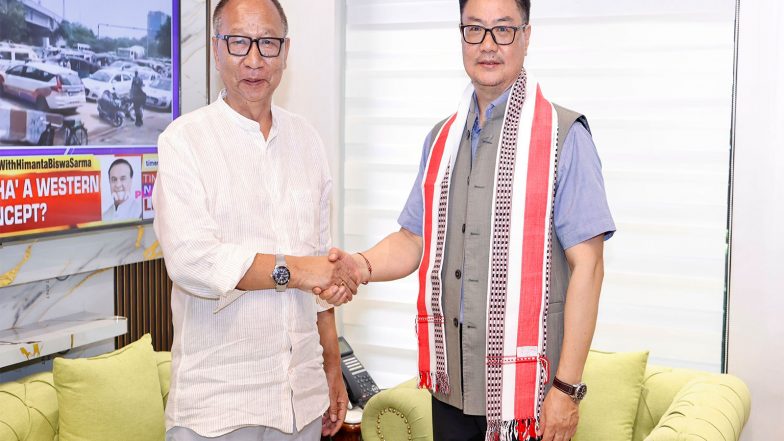 India News | Manipur CM Meets Kiren Rijiju, Seeks Centre's Support for Minority Welfare Initiatives