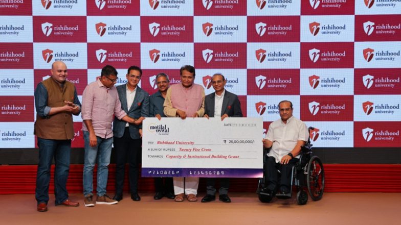 Business News | Motilal Oswal Foundation Commits Rs 25 Crore to Rishihood University in First-of-its-kind Institution-Building Grant