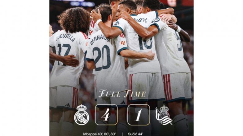Sports News | Mbappe Hat-trick Powers Real Madrid to 4-1 Win over Real Sociedad