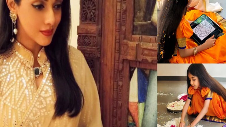 Entertainment News | 'Ghajini' Actor Asin Shares Rare Pics of Daughter Arin Making Onam Pookalam