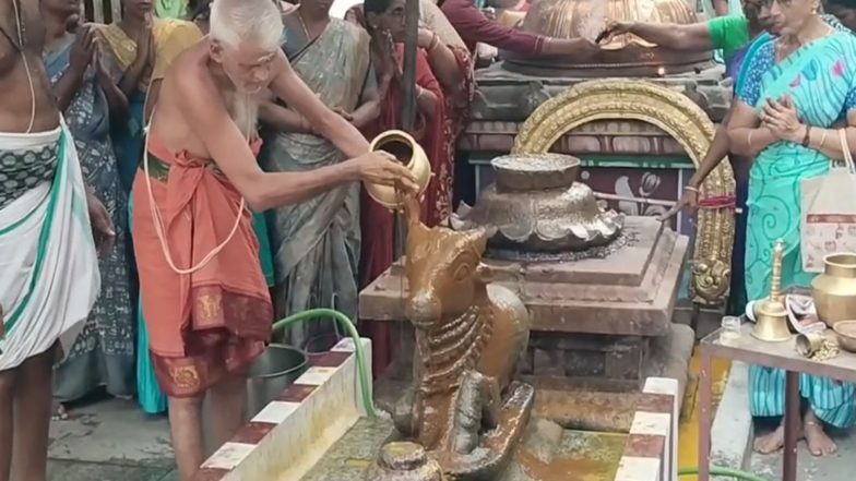 India News | Avani Avittam Observed in Tiruchirappalli with Sacred Thread-changing Rituals