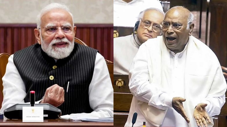 India News | Kharge Writes to PM Modi, Seeks 25-year Freeze on Lok Sabha Seat Strength Amid Delimitation Debate