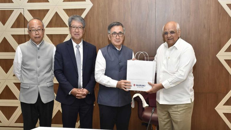 India News | Gujarat CM Bhupendra Patel Holds Talks with Suzuki Motors Immediately After Returning from US-Canada Visit