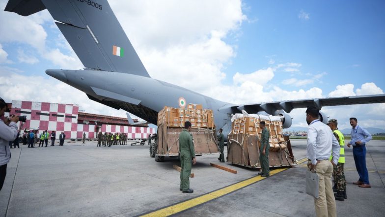World News | Second Consignment of 37.5 Tonnes HADR Aid Reaches Flood-hit Nepal; India Sends 47.5 Tonnes of Relief Material in Total