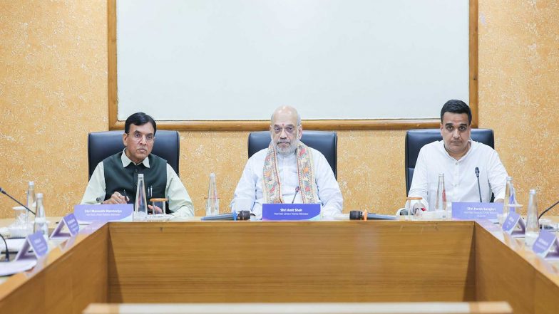 Sports News | Amit Shah Chairs Review Meeting on India's 2036 Olympics Bid, 2030 Commonwealth Games Preparations in Ahmedabad