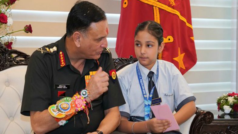 India News | Odisha Assembly LoP Naveen Patnaik, Army Chief Celebrate Raksha Bandhan with Students, Brahma Kumari Sisters