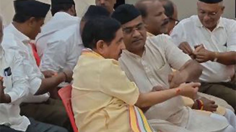 India News | Karnataka: Pralhad Joshi Celebrates Raksha Bandhan at RSS Event in Hubballi, Extends Greetings