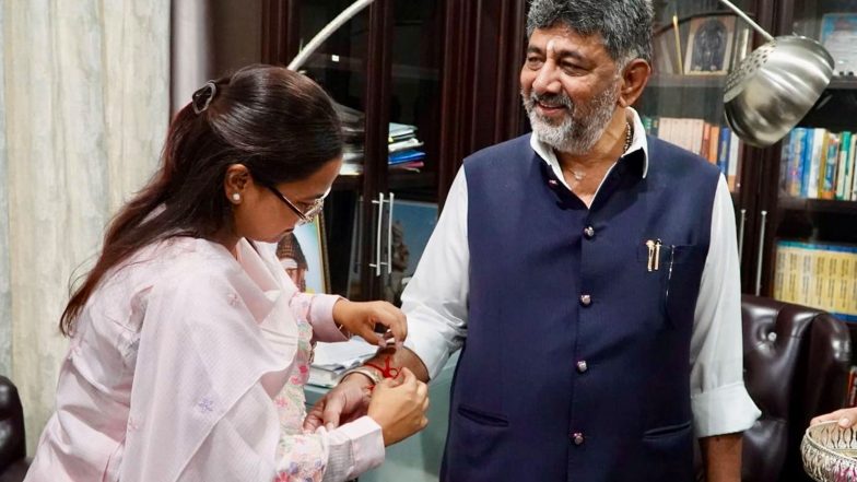 India News | Jharkhand Minister Shilpi Neha Tirkey Ties Rakhi to Karnataka CM Shivakumar; Discusses Agri Cooperation