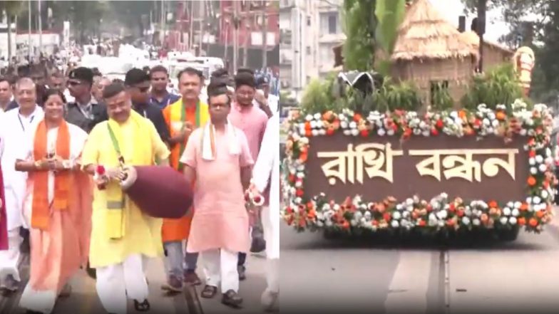 India News | Bengal CM Suvendu Adhikari Inaugurates Raksha Bandhan Celebrations in Bhabanipur; Flags off Mobile Rakhi Tableau