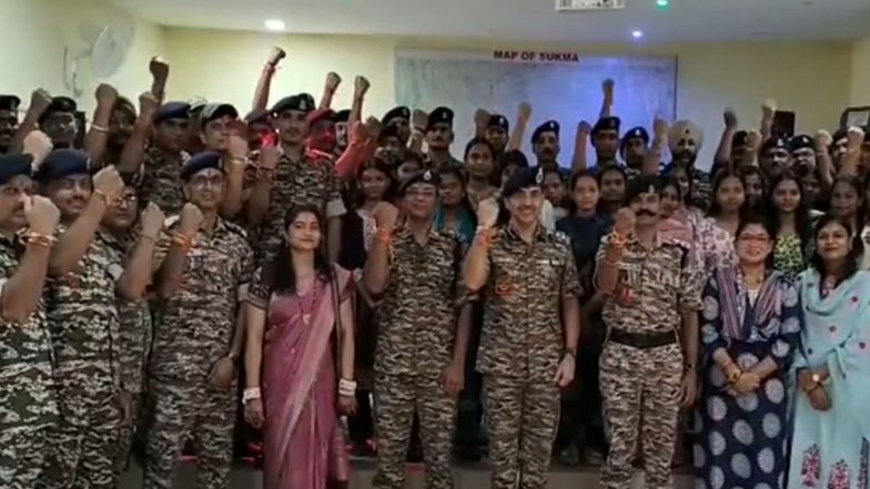 India News | Chhattisgarh: Students, Teachers Tie Rakhis to CRPF Jawans in Sukma; Sisters Honour 'fallen' Brothers