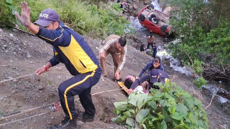 India News | Dehradun: Five Injured After Car Plunges into Gorge Near Lalpul; SDRF Conducts Rescue Operation