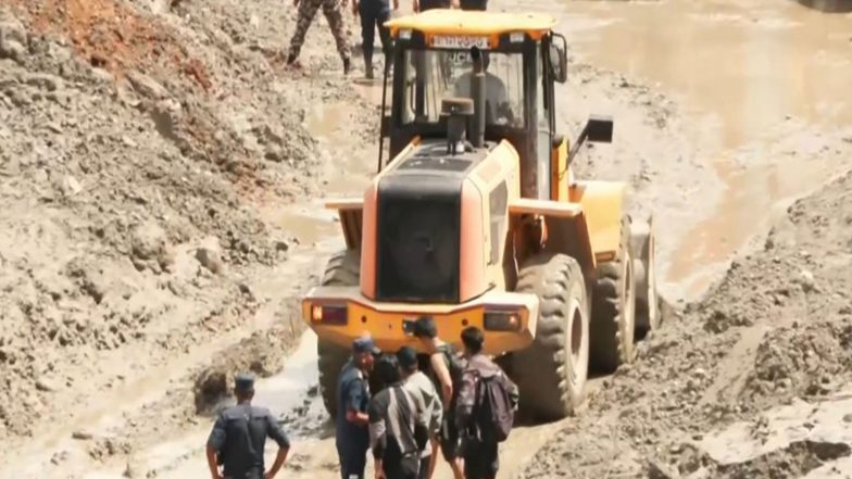 World News | 500 Metres of Damaged Road Near Trishuli River Hampers Rescue Ops in Nepal's Flood-hit Rasuwa