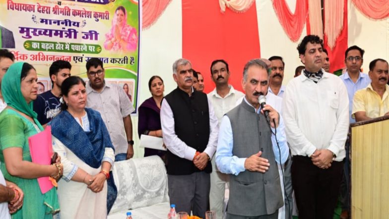 India News | Himachal Pradesh: CM Announces 1st Ozone-based Drinking Water Project in Dehra, Veterinary Hospital at Baddal Thor