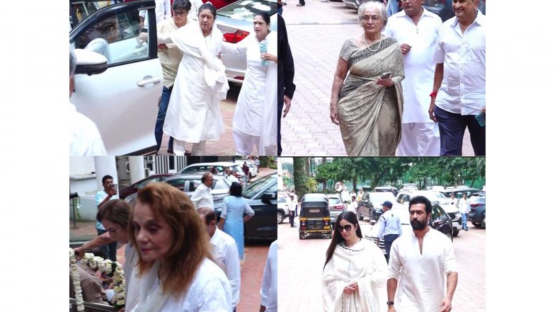 Entertainment News | Aruna Irani in Tears at Late Husband Kuku Kohli's Prayer Meet; Asha Parekh, Mumtaz, Katrina-Vicky Pay Respects