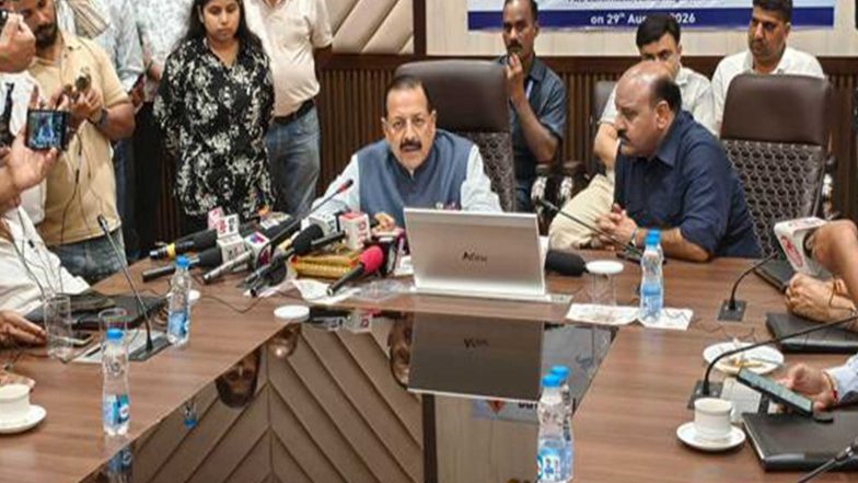 India News | J-K: Union MoS Jitendra Singh Lays Foundation of Rs 1,503 Crore PMGSY Roads in Udhampur