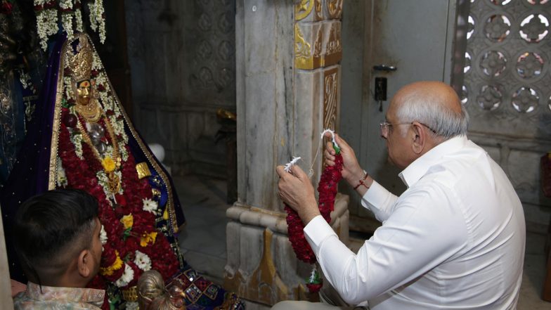 India News | Gujarat CM Bhupendra Patel Offers Prayers at Bahucharaji Temple, Seeks Well-being of All
