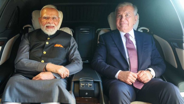 World News | PM Modi Begins Uzbekistan Visit, Set to Review Strategic, Trade, and Defence Ties with President Mirziyoyev