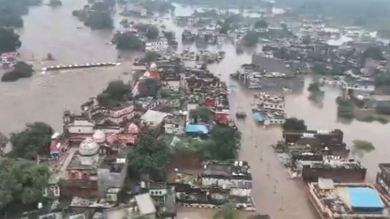 India News | Uttar Pradesh: Chitrakoot on High Alert as Mandakini River Overflows; Drones Deployed for Surveillance