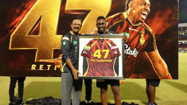 Sports News | Trinbago Knight Riders Retire Dwayne Bravo's Iconic 47 Number Jersey