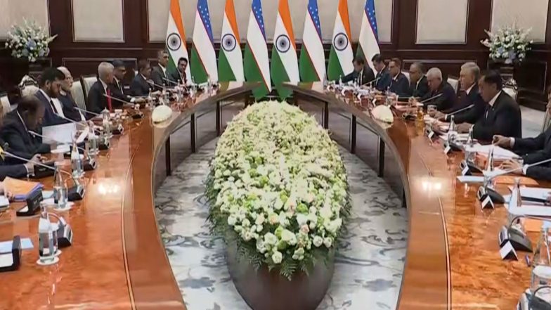 World News | PM Modi Attends Delegation-level Talks with Uzbekistan President Mirziyoyev