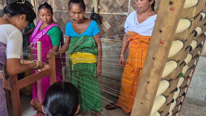 India News | Assam: Women Weavers Participate in Training Session on Modern Warping Technology in Manas National Park