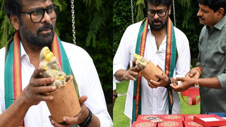 Entertainment News | Ganesh Chaturthi 2026: Chiranjeevi Unveils Eco-friendly 'Seed Ganesha' Idols in Hyderabad