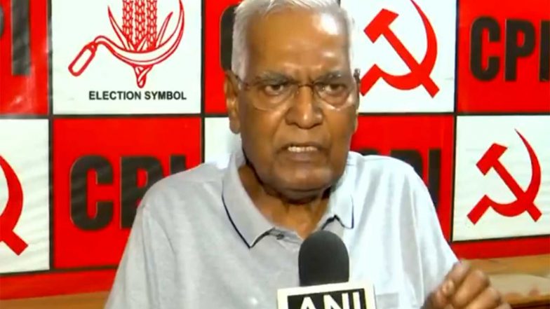 India News | CPI's D Raja Writes to Amit Shah over Alleged Illegal House Arrests of Party Workers in UP