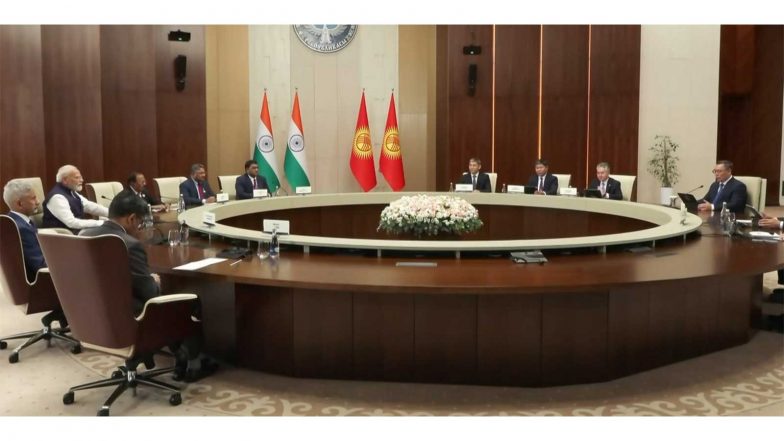 World News | PM Modi Holds Bilateral Meeting with Kyrgyzstan's President Sadyr Japarov