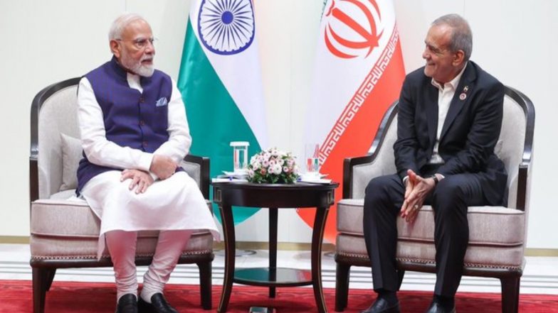 World News | PM Modi and Iranian Prez Pezeshkian Hold Talks in Bishkek, Discuss West Asia Situation