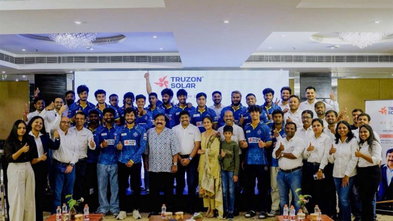 Business News | Truzon Solar Felicitates TG20 League Champions Hyderabad E-Champions, Reaffirms Support for Young Sporting Talent