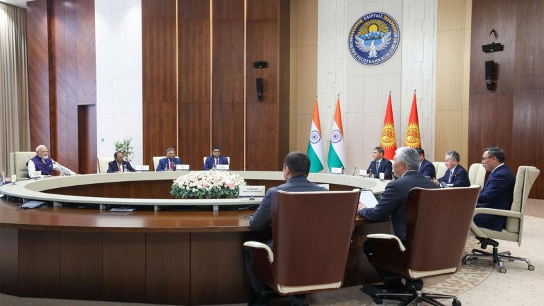 World News | PM Modi, Kyrgyzstan President Zhaparov Reaffirm Commitment to Strengthen Strategic Partnership