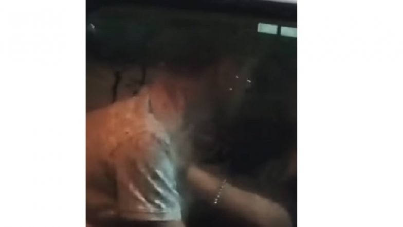 Bilaspur Couple Caught Kissing in Car After Ramming Into E-Rickshaw; Accident Video Goes Viral