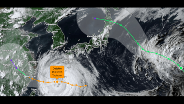 Typhoon Dolphin Live Tracker Map on Windy and Latest Update: Japan Braces for Strong Winds and Heavy Rain As Hundreds of Thousands Ordered To Evacuate