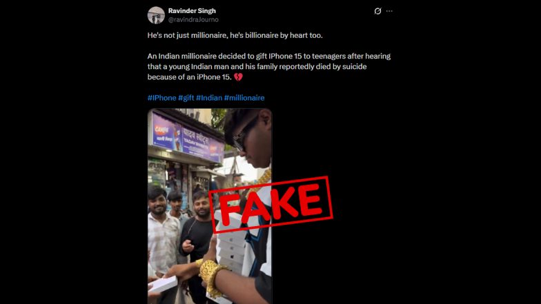 Did an Indian Millionaire Distribute iPhone After Chhatrapati Sambhajinagar Cliff Tragedy? Viral Video Is Staged