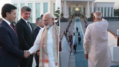 PM Narendra Modi Departs for Kyrgyzstan After Concluding Uzbekistan Visit (Video)