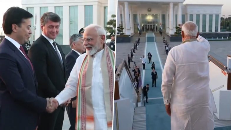 PM Narendra Modi Departs for Kyrgyzstan After Concluding Uzbekistan Visit (Video)