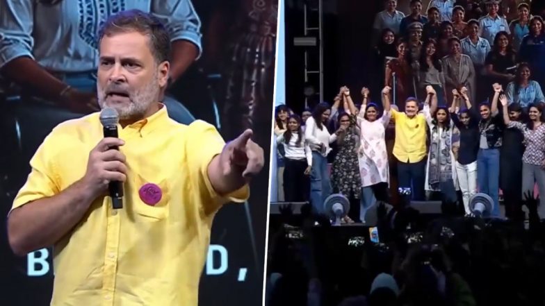 Rahul Gandhi Urges Gen Z Girls to &lsquo;Be Loud, Be Proud&rsquo; at 'Chhatron Ki Goonj' Event in Pune (Videos)