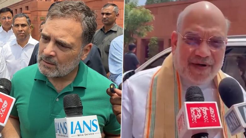 &lsquo;Not Interested in Lectures&rsquo;: Rahul Gandhi&rsquo;s Reply to Amit Shah&rsquo;s Debate Offer; Takes &lsquo;Mouse&rsquo; Jibe at Media (Video)