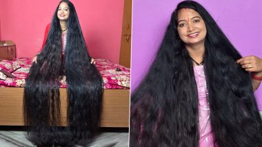 Renu Dhariyal From Uttarakhand Sets Guinness Record for Longest Hair, Measuring Nearly 9 Feet (See Pics)