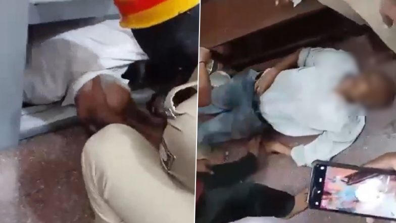 Shivamogga Temple Tragedy: Retired Engineer Dies After Getting Trapped Beneath Elevator, Disturbing Video Surfaces