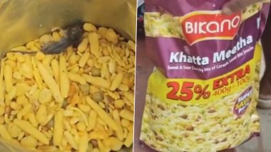 Uttar Pradesh: Dead Rat Found in Sealed Branded Namkeen Packet in Kanpur Dehat (Video)