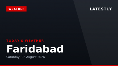 Faridabad Weather Forecast & Update for Today, Saturday, 22 August 2026: Expect Thunderstorms and High Humidity, High of 33&deg;C