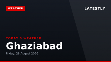 Ghaziabad Weather Forecast & Update for Today, Friday, 28 August 2026: Mostly Clear Skies With a, High of 34&deg;C