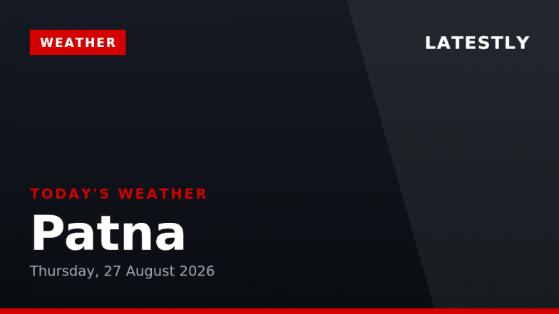 Patna Weather Forecast &amp; Update for Today, Thursday, 27 August 2026: Expect Thunderstorms and Hail, High of 33&deg;C