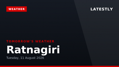 Ratnagiri Weather Forecast for Tomorrow, Tuesday, 11 August 2026: Persistent Rain Showers and Moderate Winds, High of 27&deg;C
