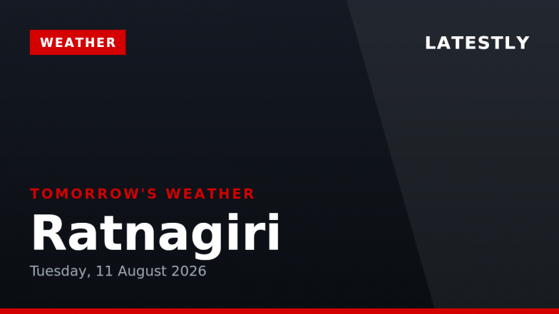Ratnagiri Weather Forecast for Tomorrow, Tuesday, 11 August 2026: Persistent Rain Showers and Moderate Winds, High of 27&deg;C
